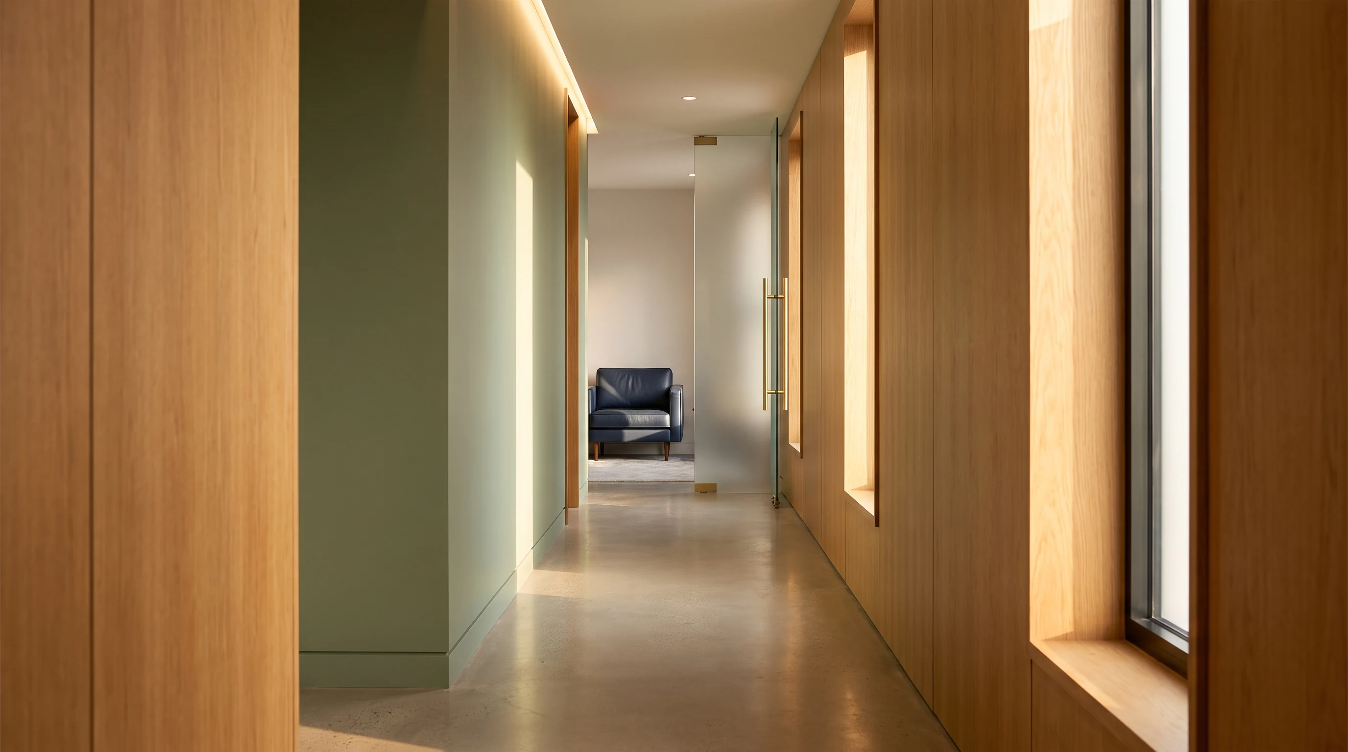 Corridoio di uno studio odontoiatrico, iniziare a lavorare da dentista in grande città o in provincia